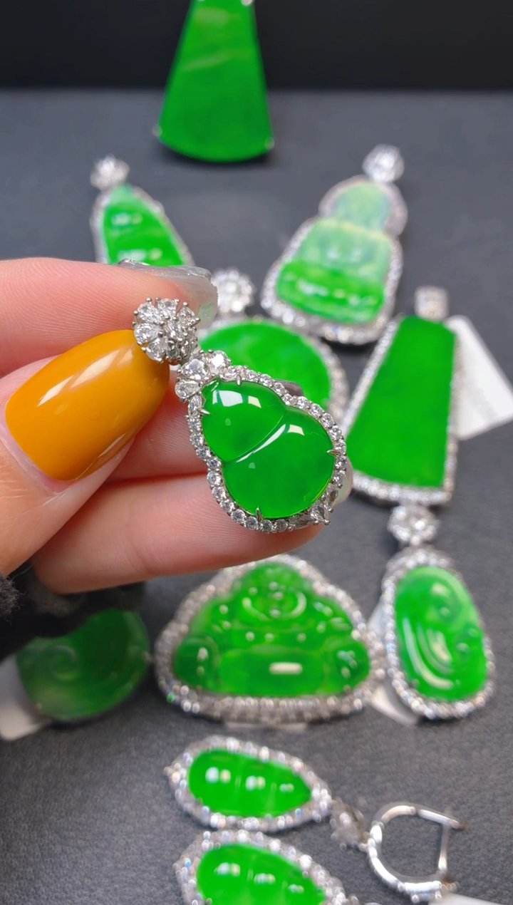 吊坠(不含链)银S925镶嵌翡翠1