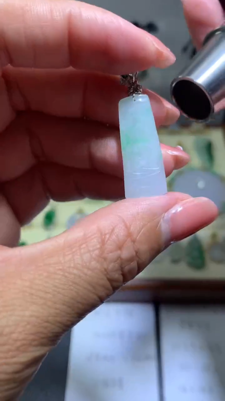 【闪购商品】翡翠颈饰银S925镶嵌056天然翡翠缅甸A货