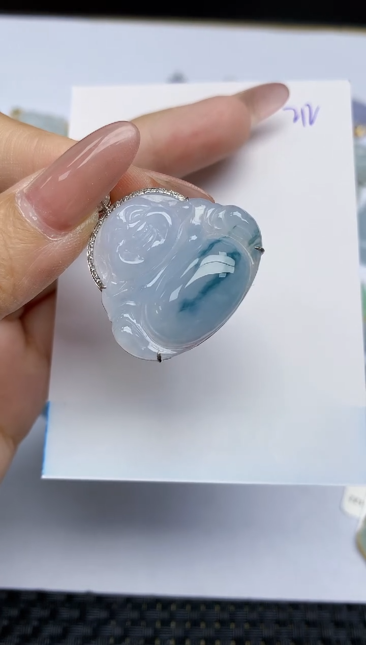 【闪购商品】翡翠颈饰18K金镶嵌天然A货翡翠 212