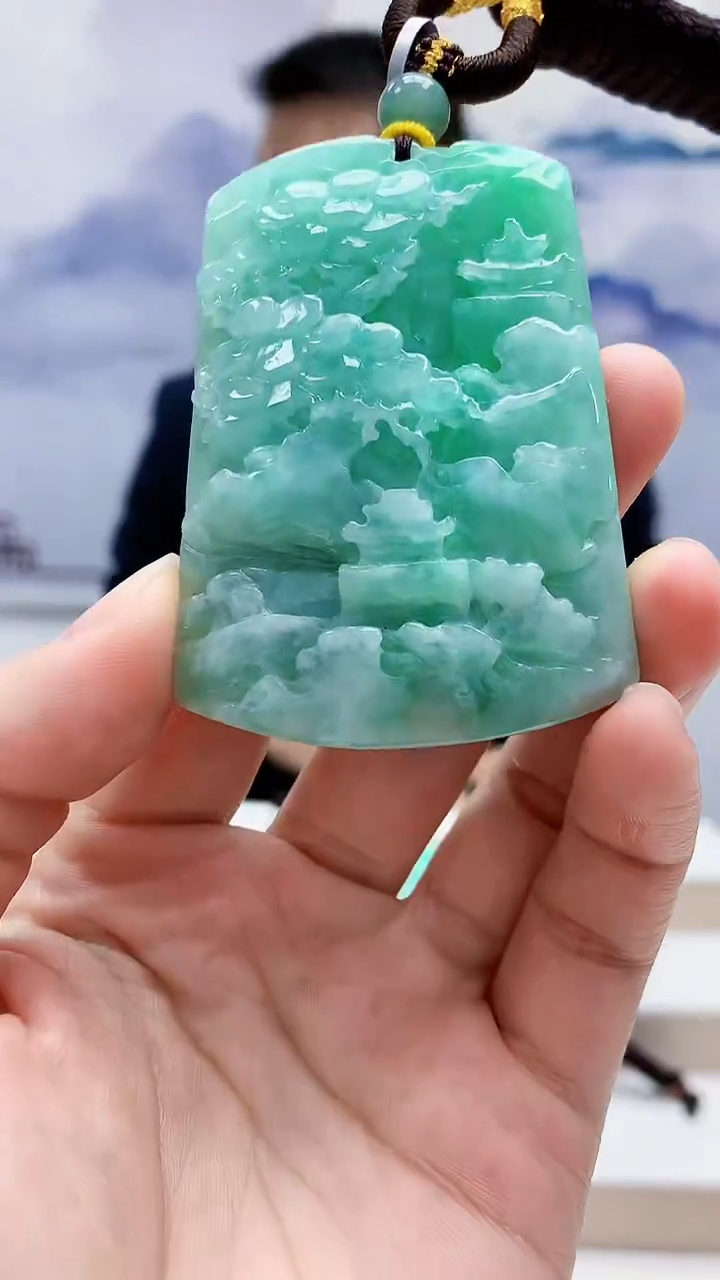 未镶嵌定制翡翠5174lr-毛货挂件2