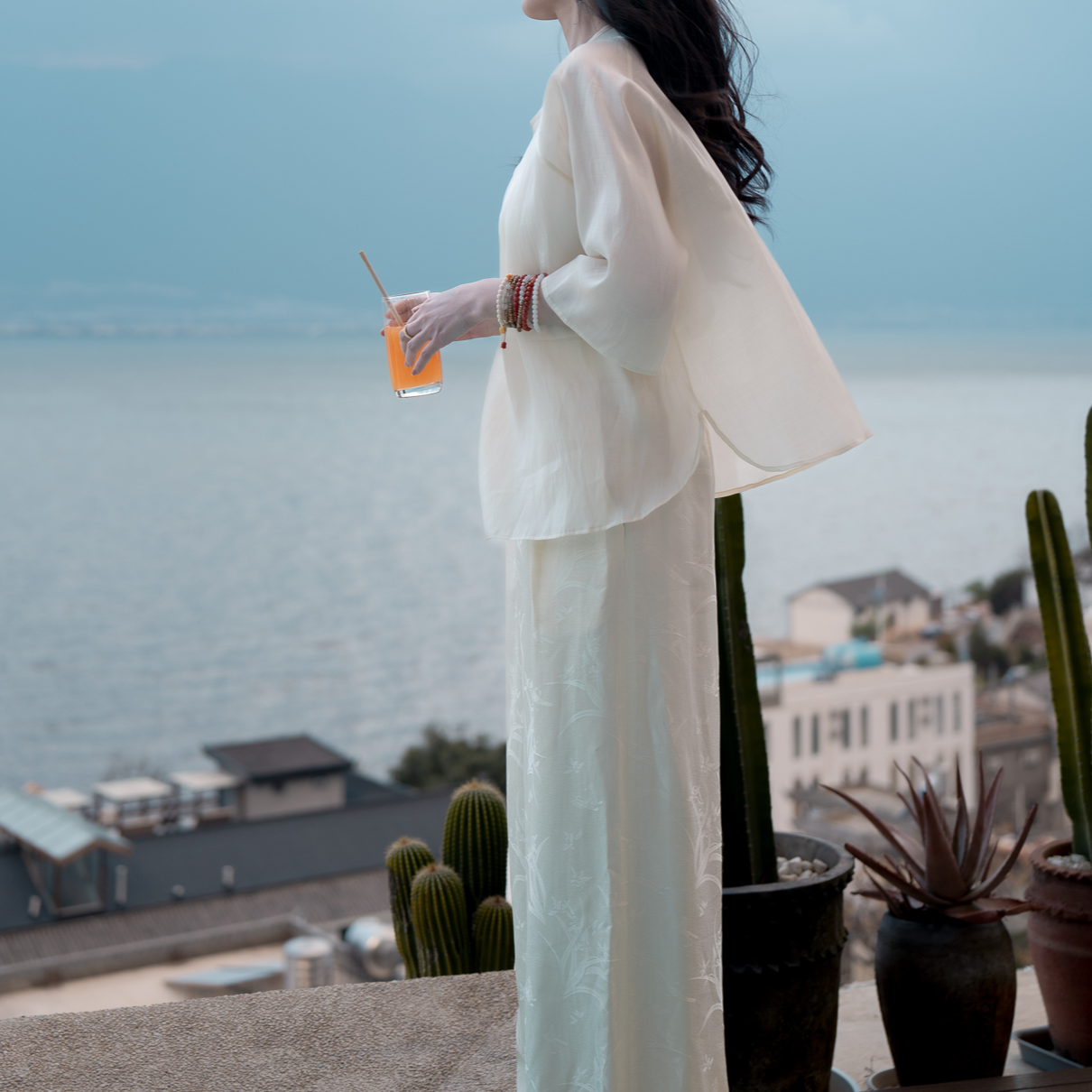 吕小男【白羽灵】新中式国风2025新款小众高级休闲宽松显瘦百搭裤子