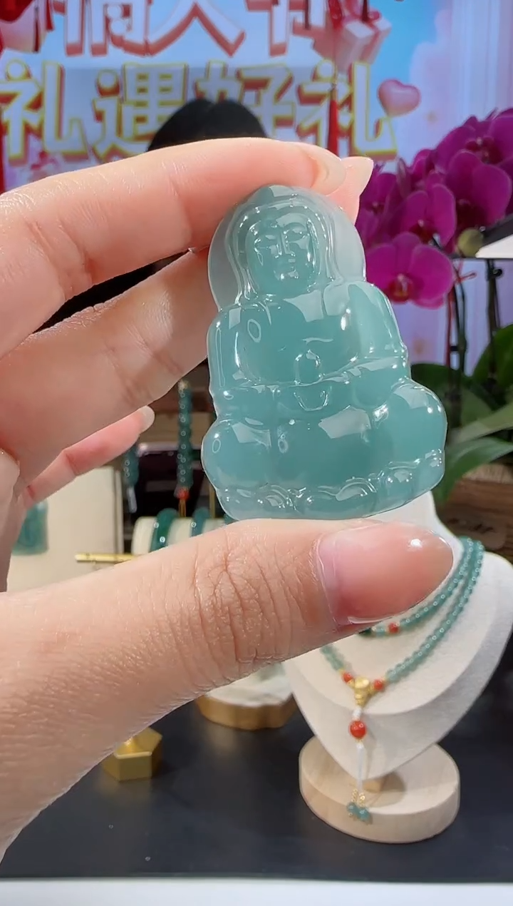 【闪购商品】翡翠吊坠(不含链)未镶嵌观音