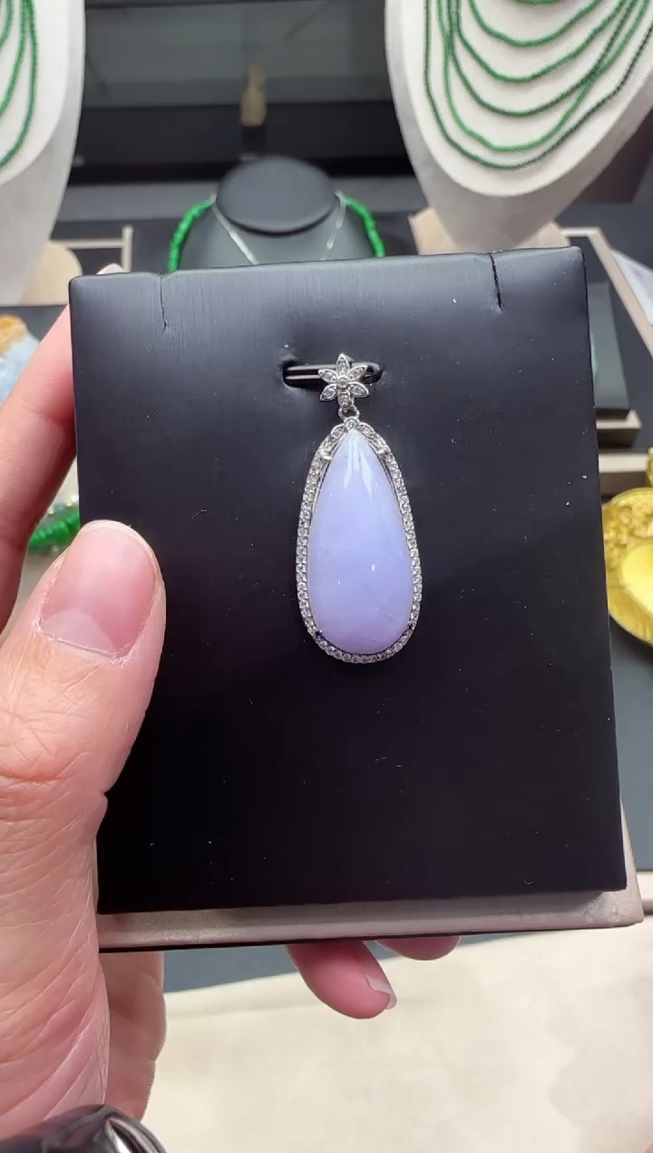 【闪购商品】翡翠吊坠(不含链)银S925镶嵌【海莎一口翠】翡翠挂件1