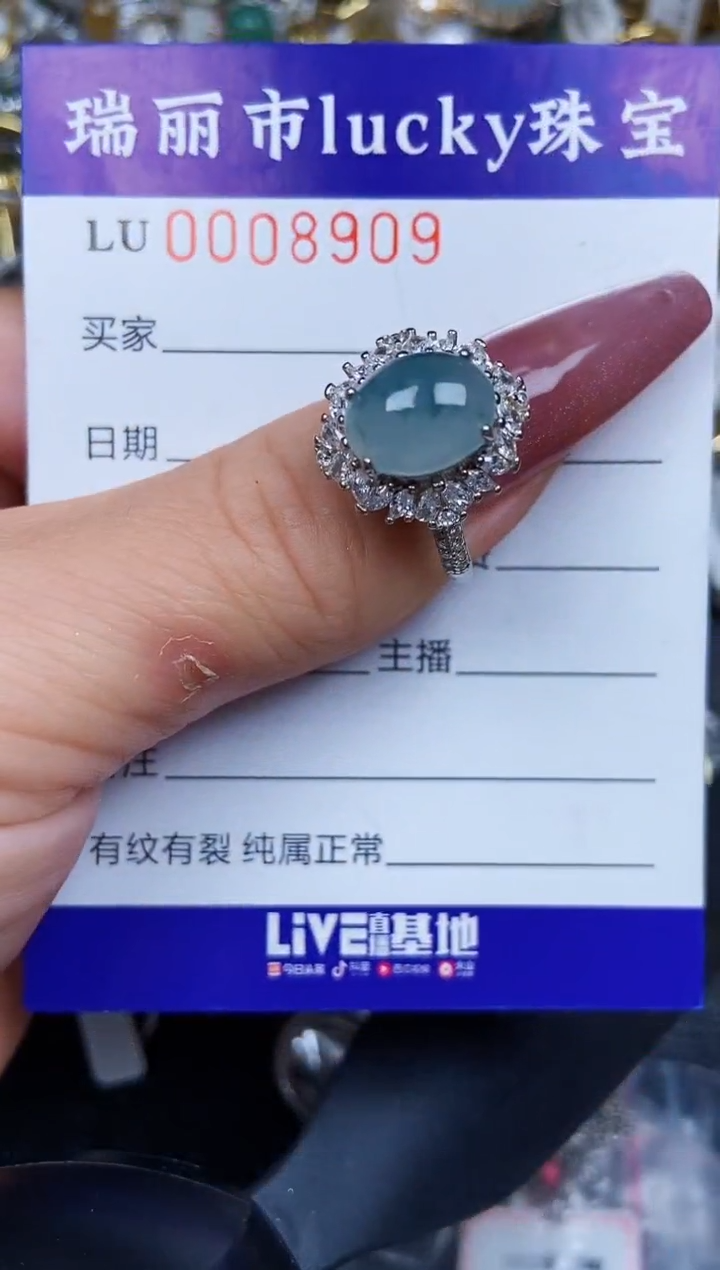 翡翠银S925镶嵌颈饰8909