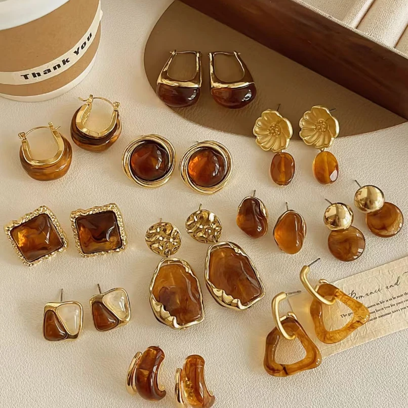 铜合金锆石耳饰 铜合金耳饰 个性潮搭设计气质百搭（直播选款链接）