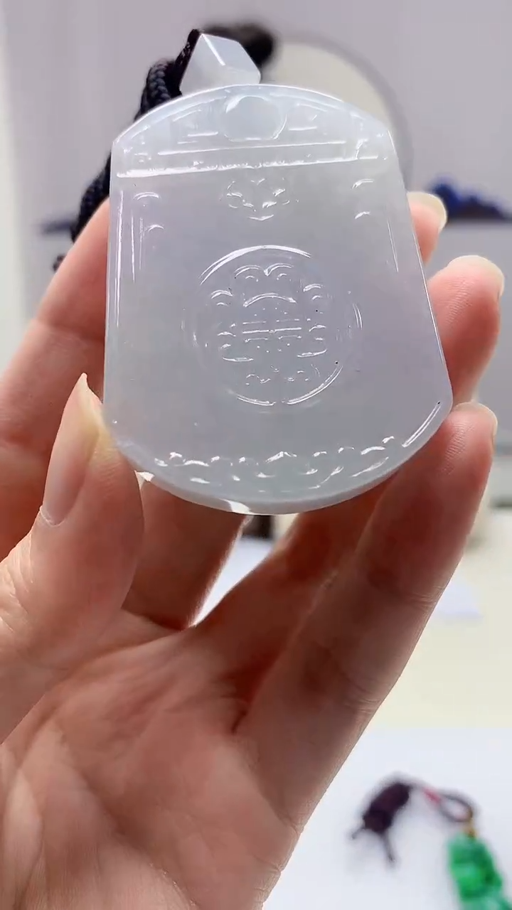 【闪购商品】定制翡翠未镶嵌4902zm-毛货挂件无事牌216