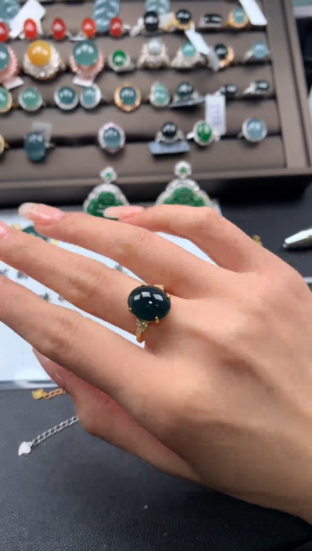 【闪购商品】翡翠戒指银S925镶嵌54354353