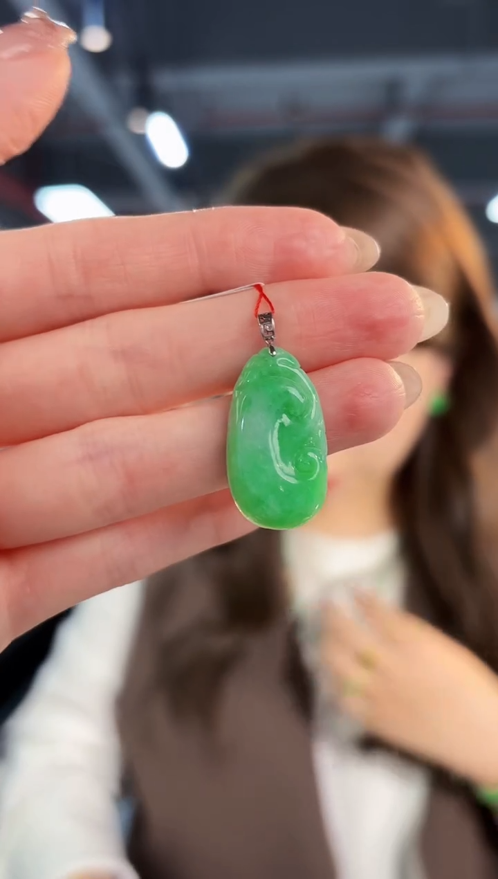 【闪购商品】翡翠颈饰18K金镶嵌缅料A货/支持复检/一件