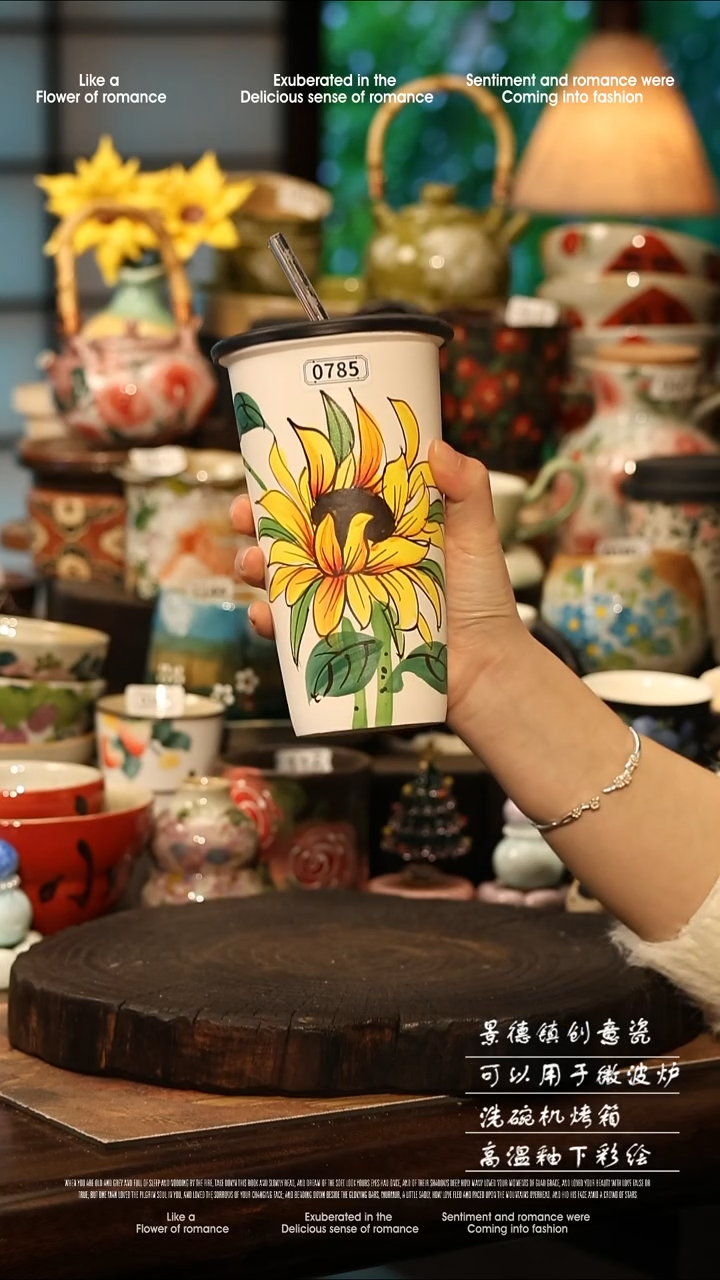 陶瓷景德镇高温釉下彩手工手绘款式@A0785@