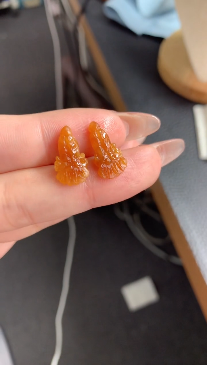 【闪购商品】定制翡翠未镶嵌一对白菜