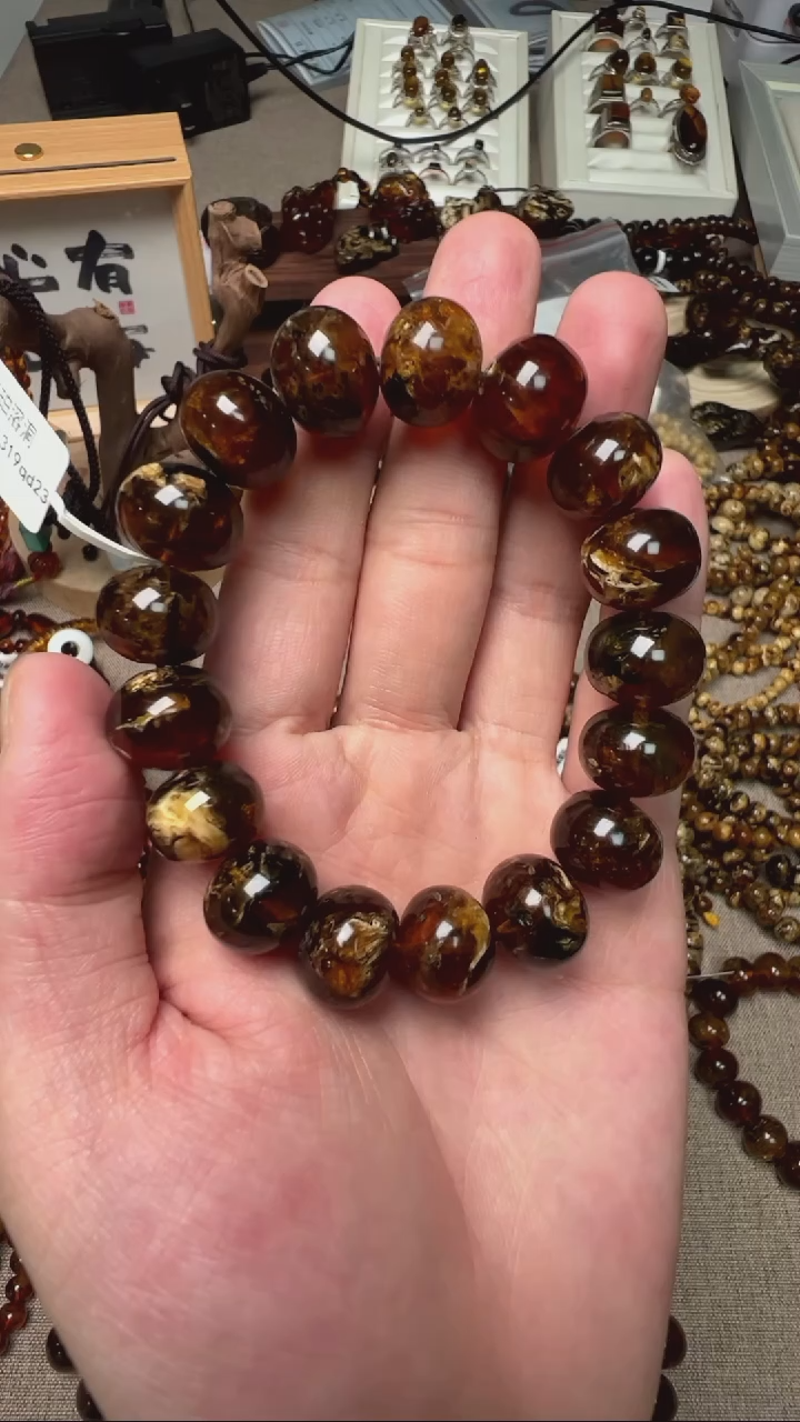 【闪购商品】琥珀手链未镶嵌抚顺溶洞