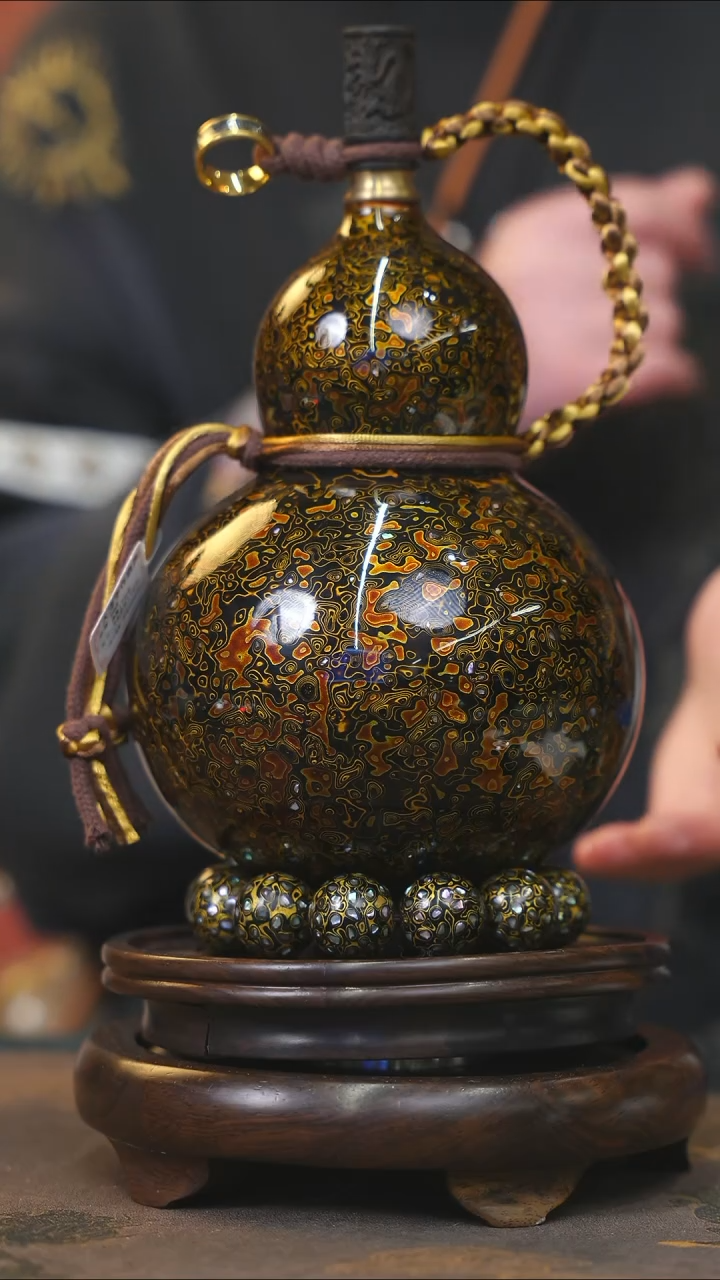 【闪购商品】YD134漆艺酒葫芦不包手串及旋转底座