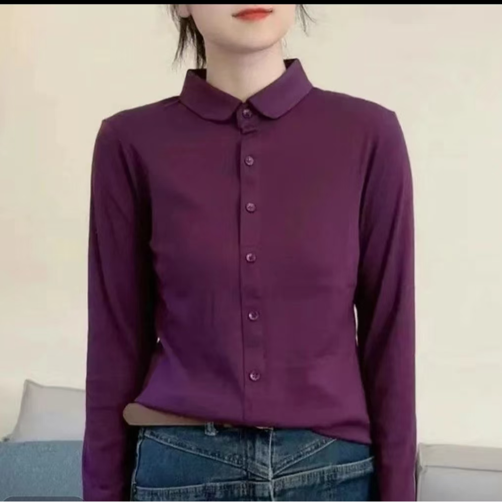 春季洋气百搭时尚小衫 紫色
