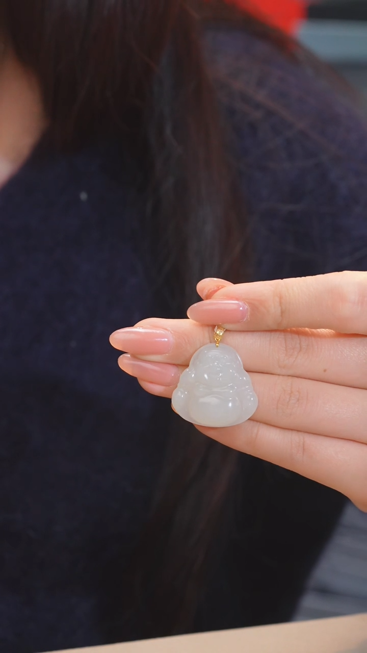 【闪购商品】和田玉吊坠不含链18K金镶嵌多样性发@@N5412