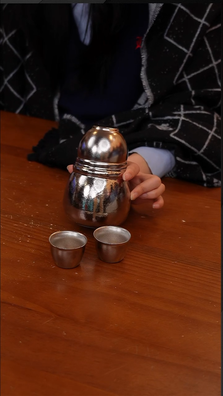 陶83-来财纯钛葫芦焖 茶壶-本色200ml【QS0020】