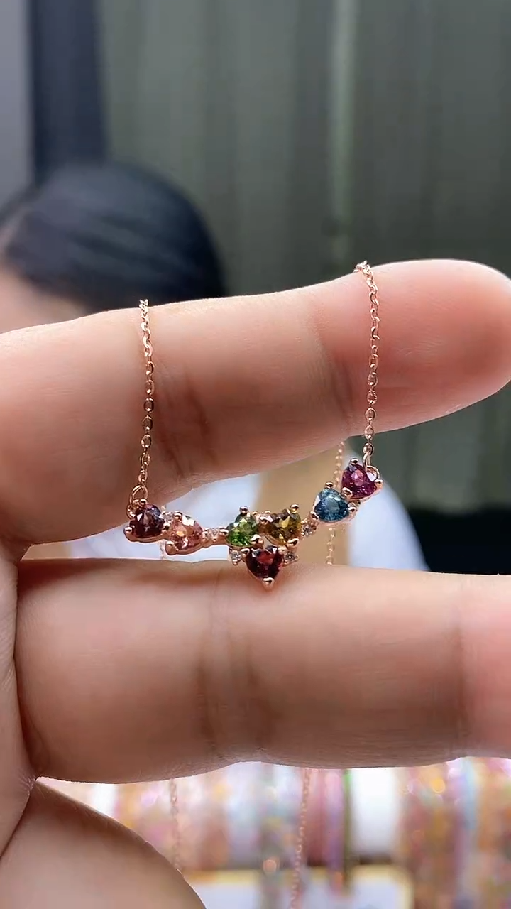【闪购商品】碧玺项链银S925镶嵌3354354354354