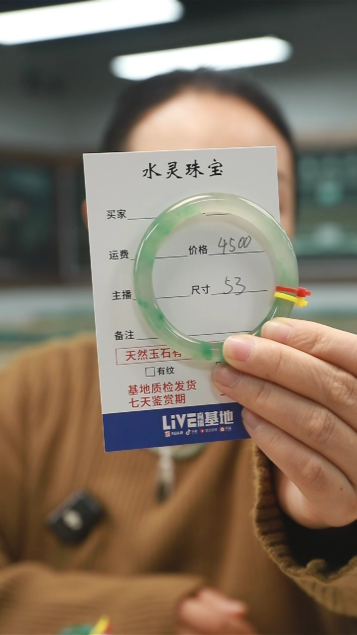 【闪购商品】石英质玉手镯未镶嵌天然非洲翠手镯圈口53