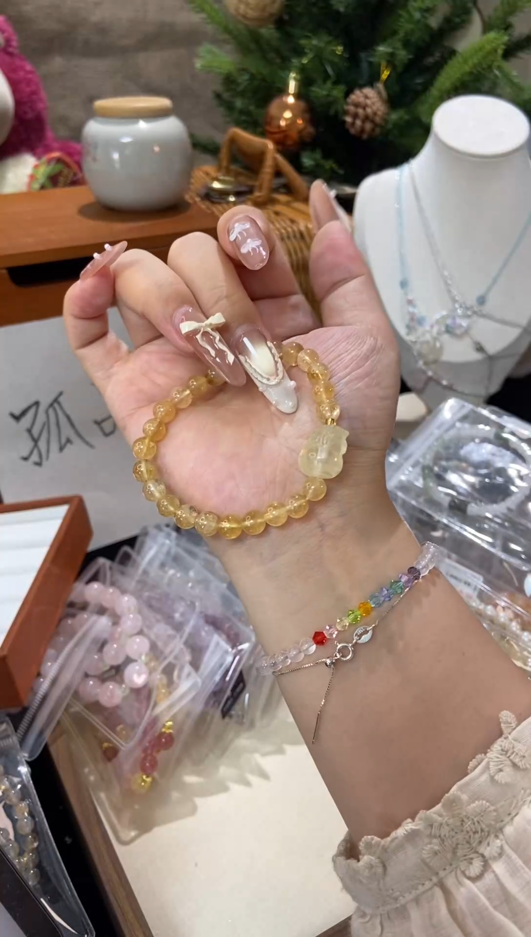 水晶手串未镶嵌孤品捡漏均匀瑕疵介意勿拍