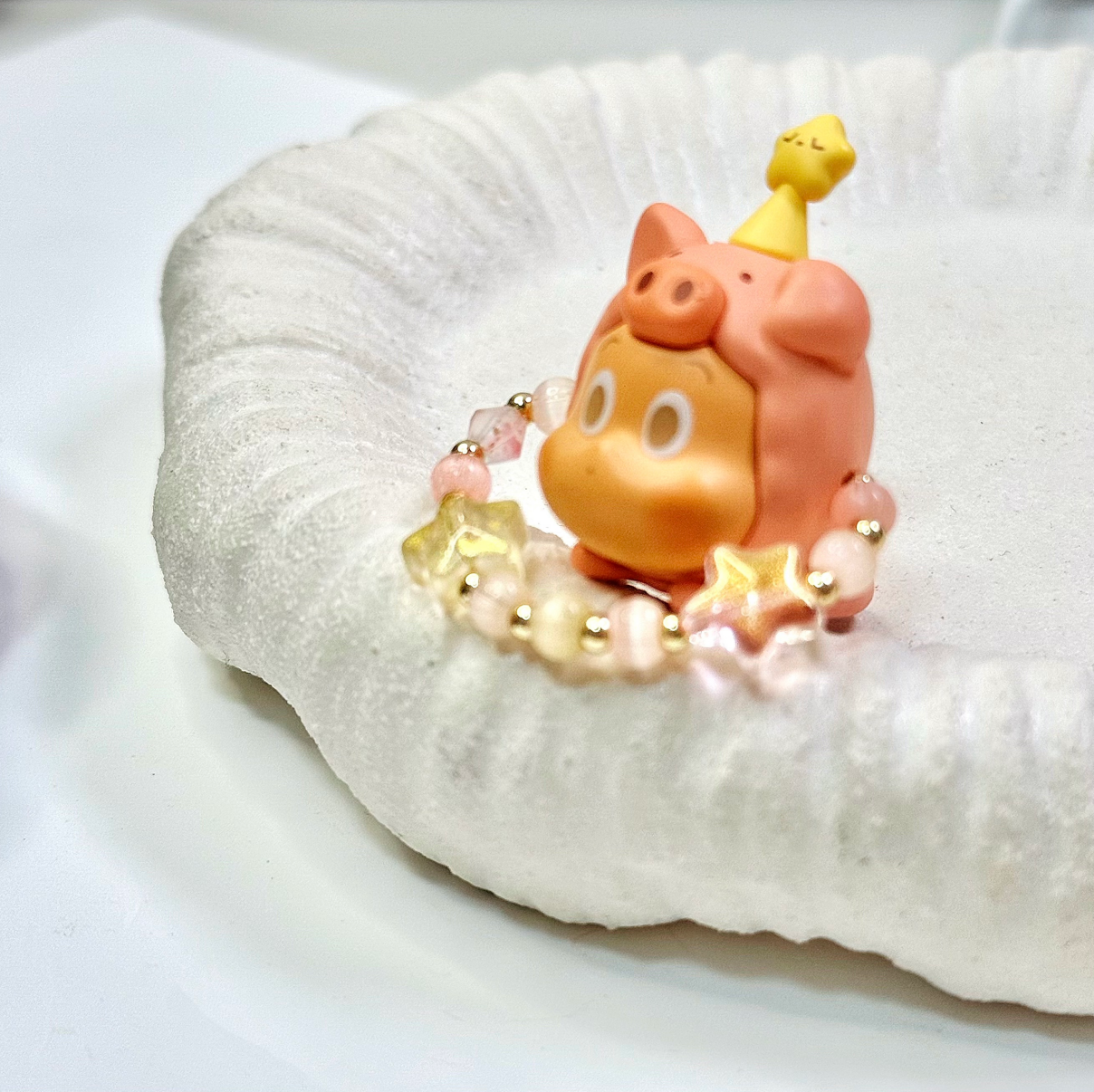 火火豆diy可爱潮流睡衣小猪抱抱星星手作饰品