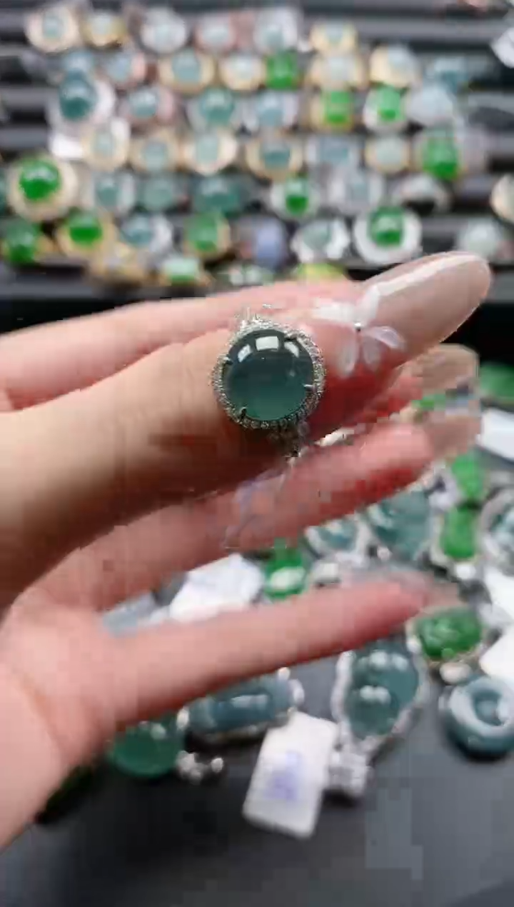 【闪购商品】翡翠戒指银S925镶嵌51511