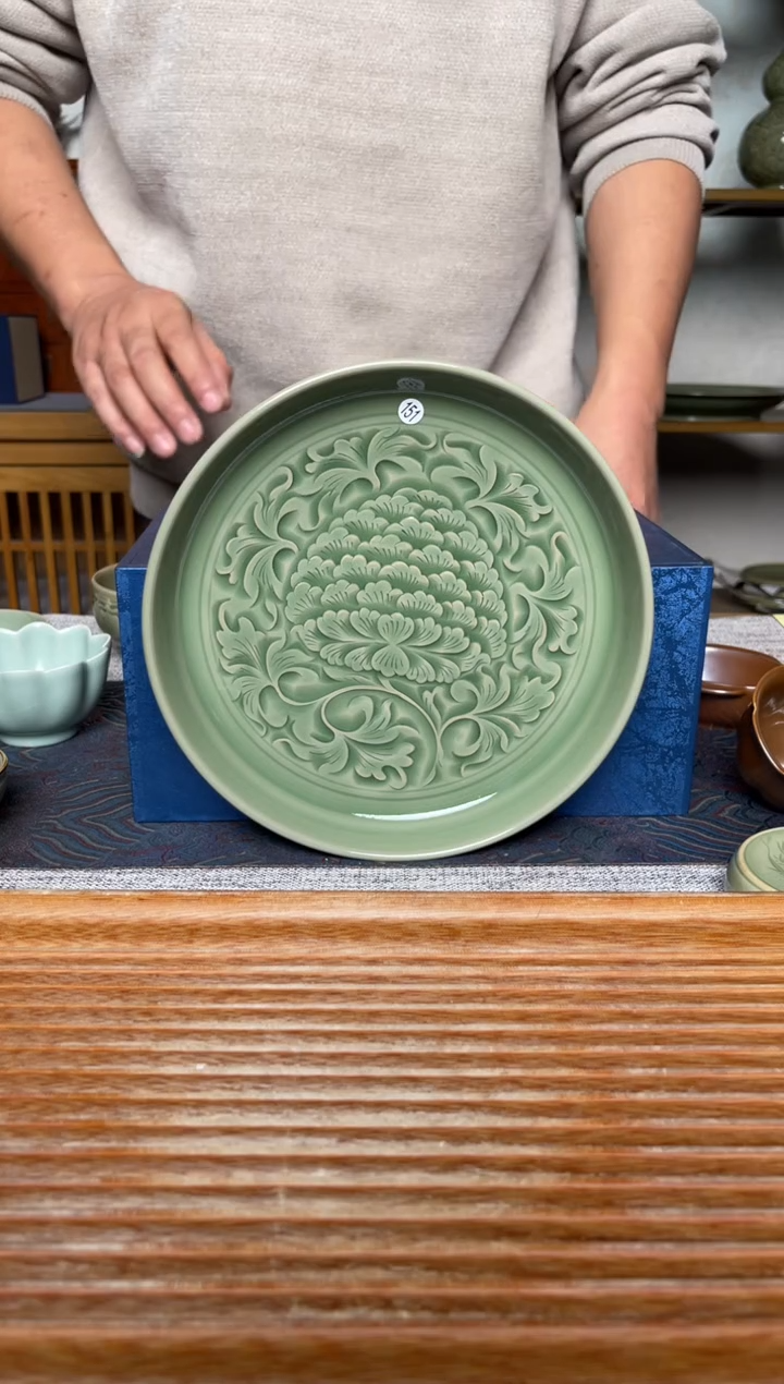 【闪购商品】其他151纯手工秘色塔牡丹壶承