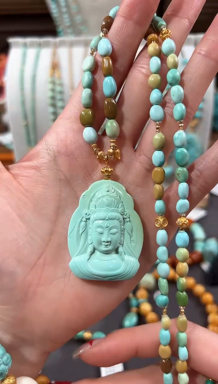 【闪购商品】绿松石颈饰18K金镶嵌绿松石项链