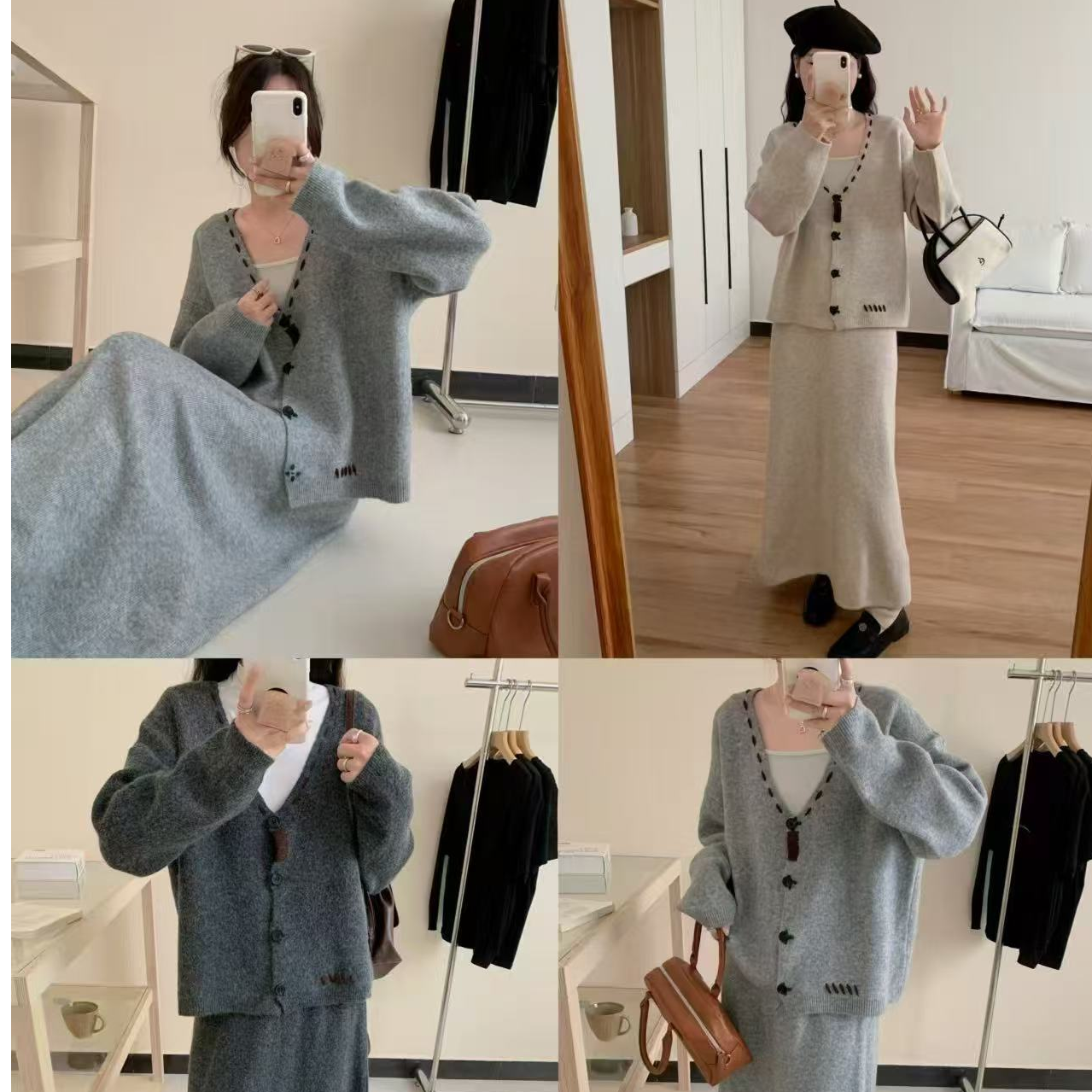 显瘦百搭秋季慵懒风加厚套装温柔INS风网红时尚时尚套装