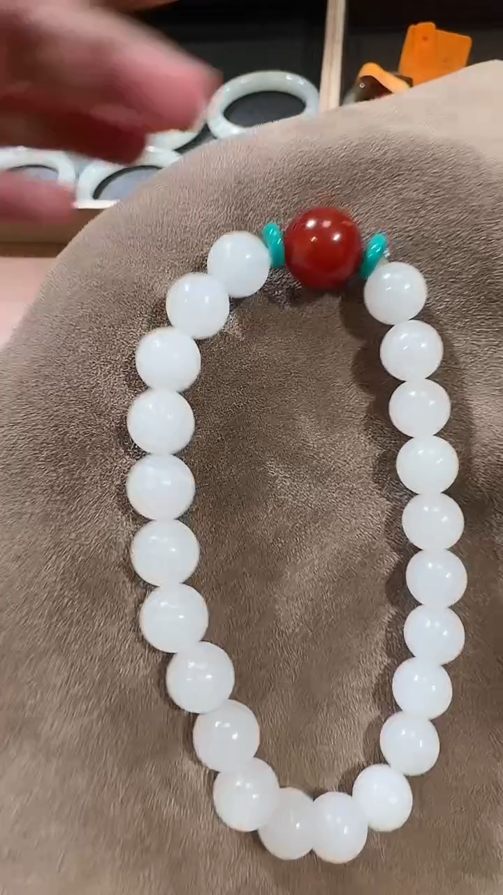 【闪购商品】和田玉手串未镶嵌 0789白玉卡8手串 