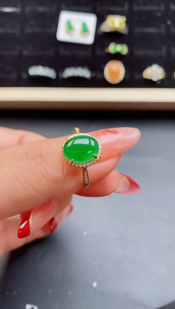 【闪购商品】翡翠戒指银S925镶嵌508500