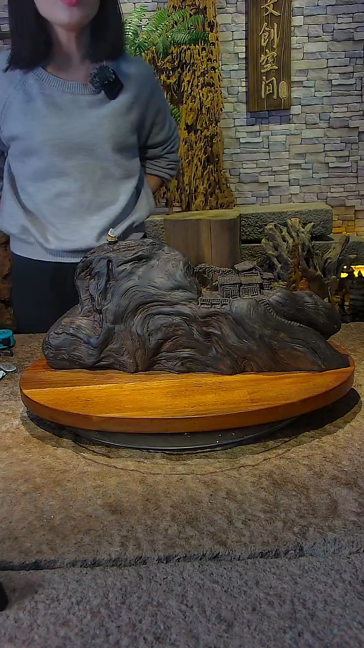 木木雕款牧*人乌木山水禅意摆件