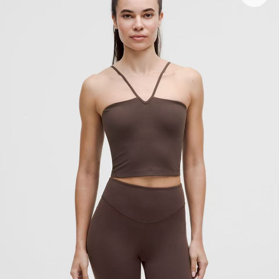 lululemon Align Strappy Deep V Tank女士深v背心有胸垫