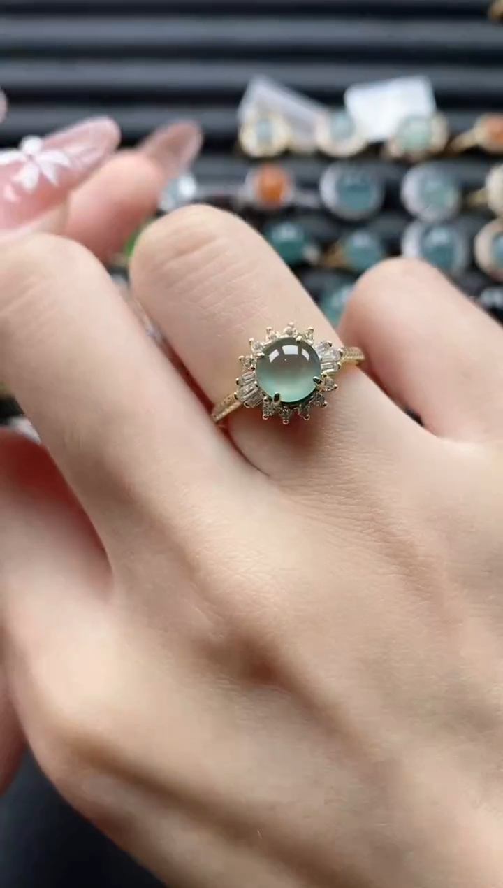 【闪购商品】翡翠戒指银S925镶嵌1111