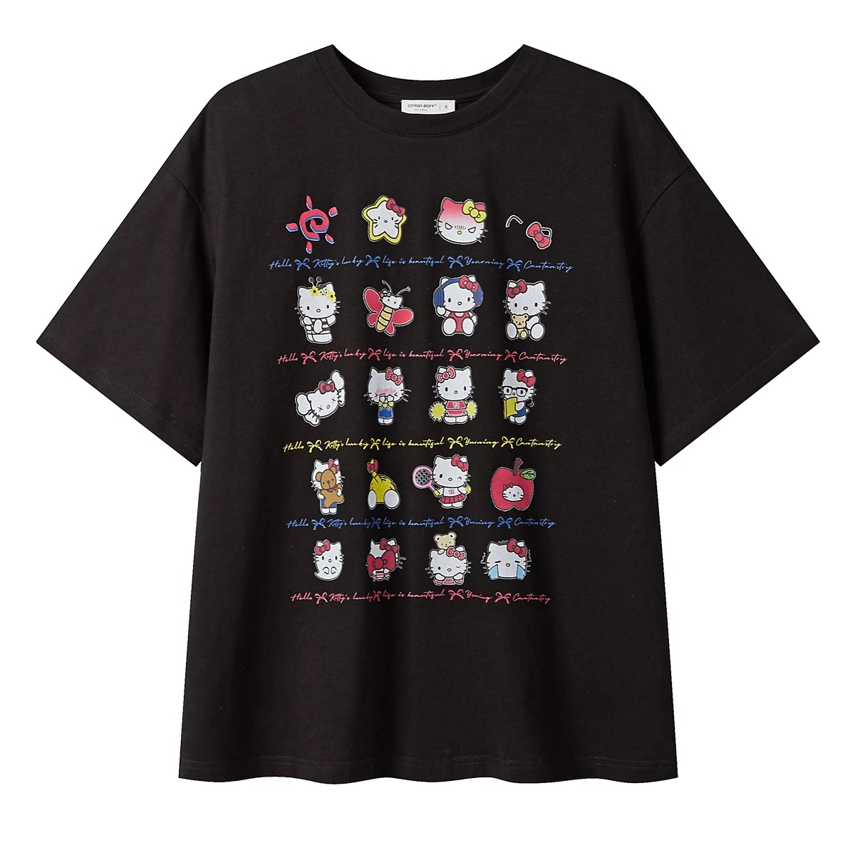 羊城故事-简约图案印花短袖t恤女夏季新款宽松百搭上衣Y50349648