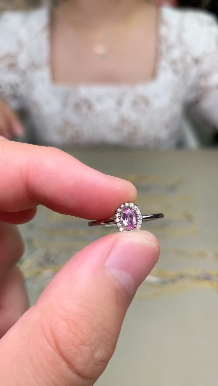 蓝宝石戒指银S925镶嵌戒指