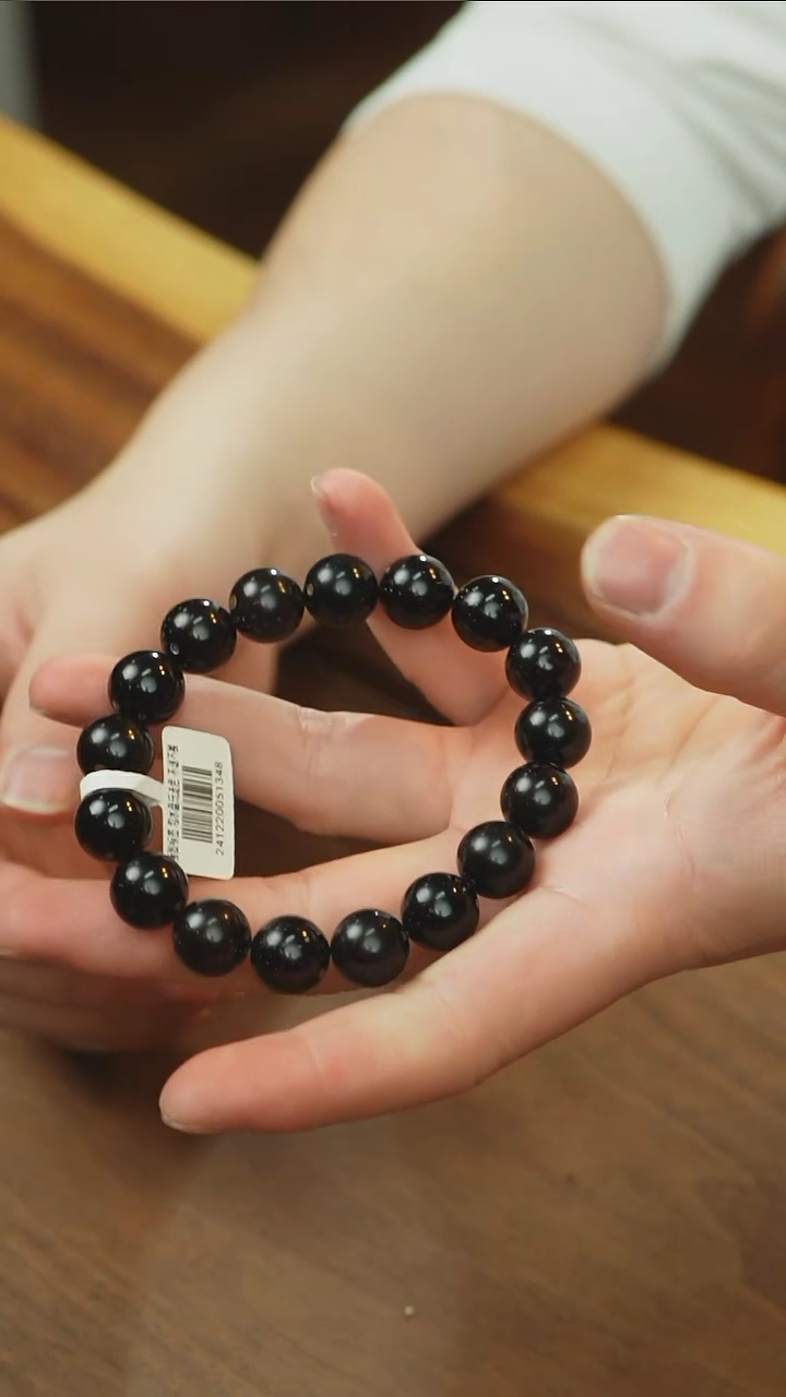 【闪购商品】紫金鼠手串1348黑金正圆光珠13mm+