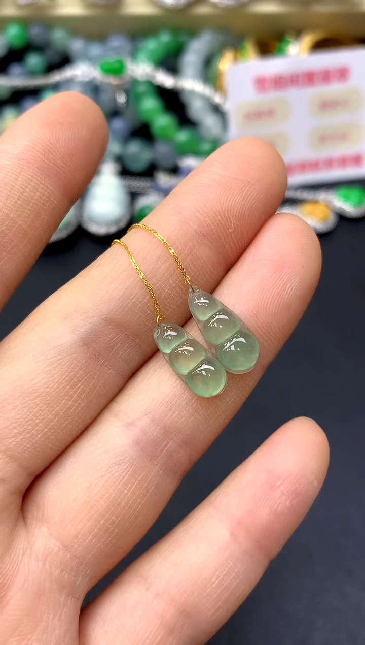 18K金镶嵌翡翠耳饰119-中国好珍宝