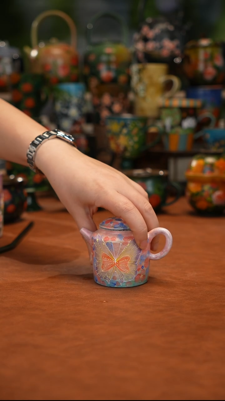 紫砂油画釉下彩手绘