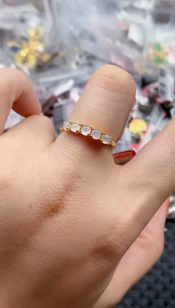 银S925镶嵌戒指翡翠天然A货缅甸翡翠