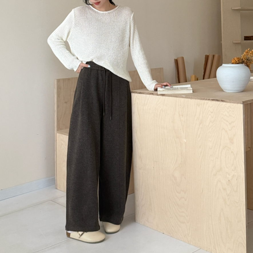羊毛舒适百搭松弛休闲显瘦宽松秋冬慵懒裤yyc026