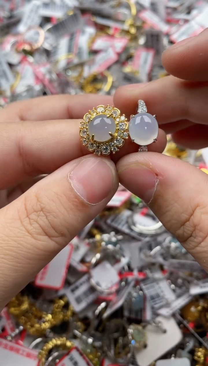 【闪购商品】翡翠戒指银S925镶嵌555555---10