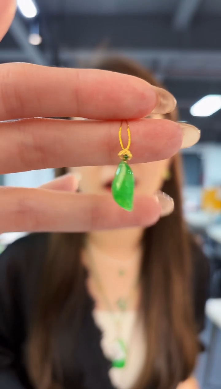 【闪购商品】翡翠颈饰18K金镶嵌缅料A货/支持复检/一件