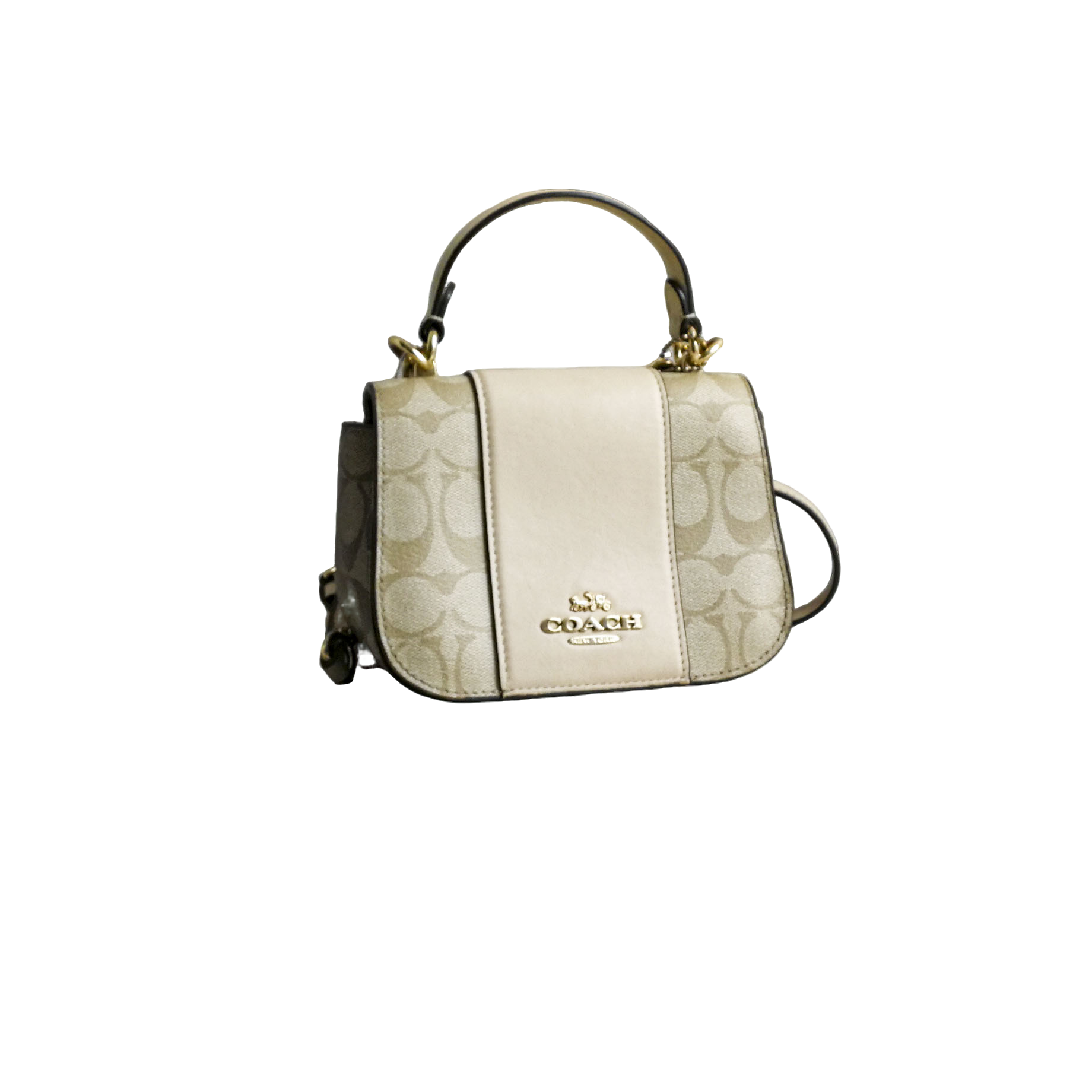 95新 COACH/蔻驰 Coach 拼老花单肩包 100804