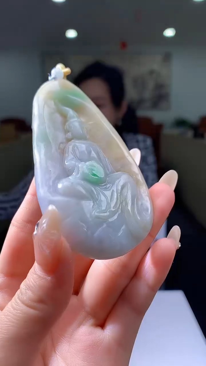 【闪购商品】定制翡翠未镶嵌8018jj-毛货挂件61