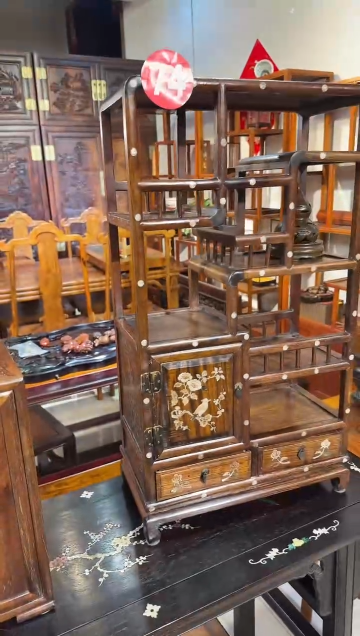【闪购商品】木木艺缅花镶嵌博古架1980.8888