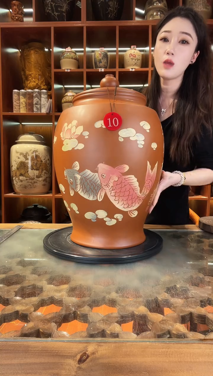 缸云南建水紫陶30升水缸@10