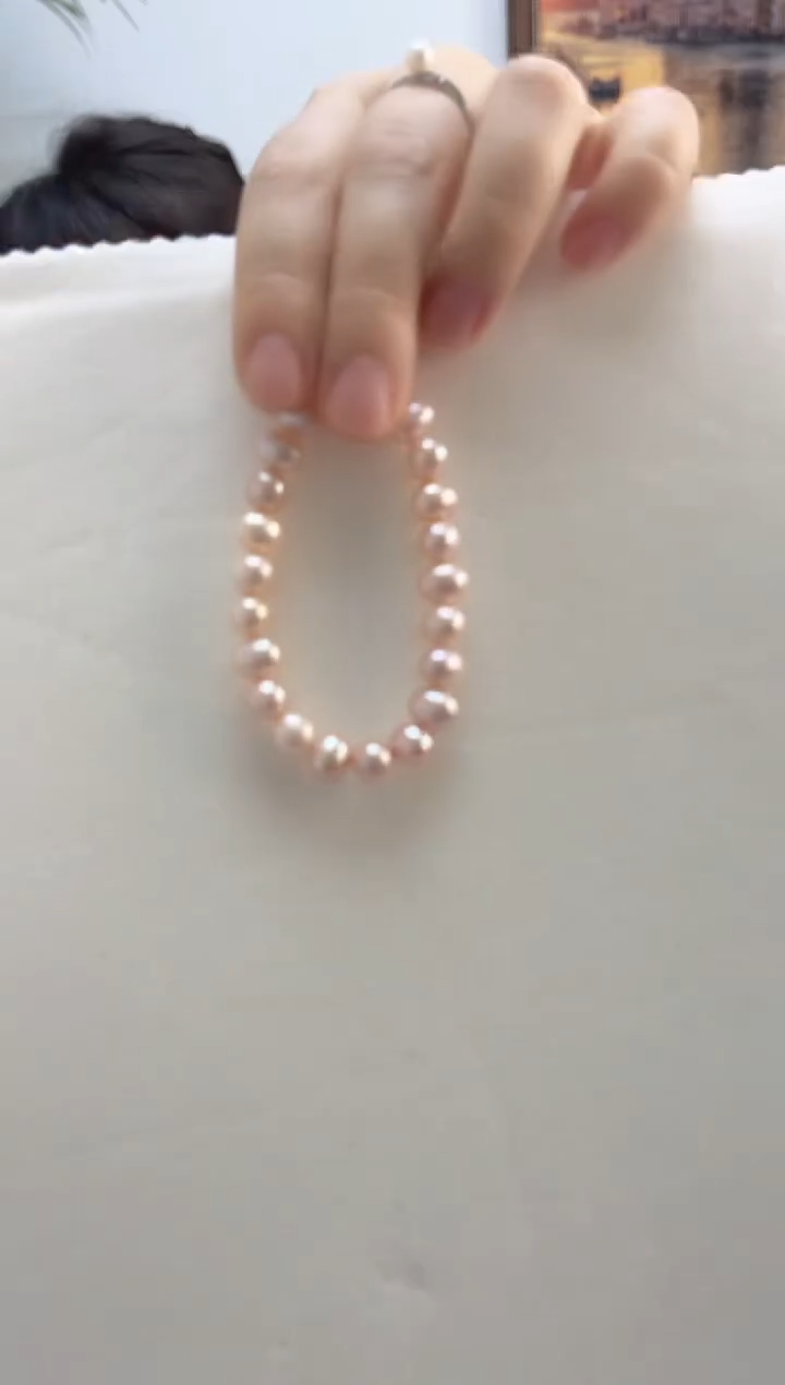 未镶嵌手绳淡水珍珠-****i粉色手链