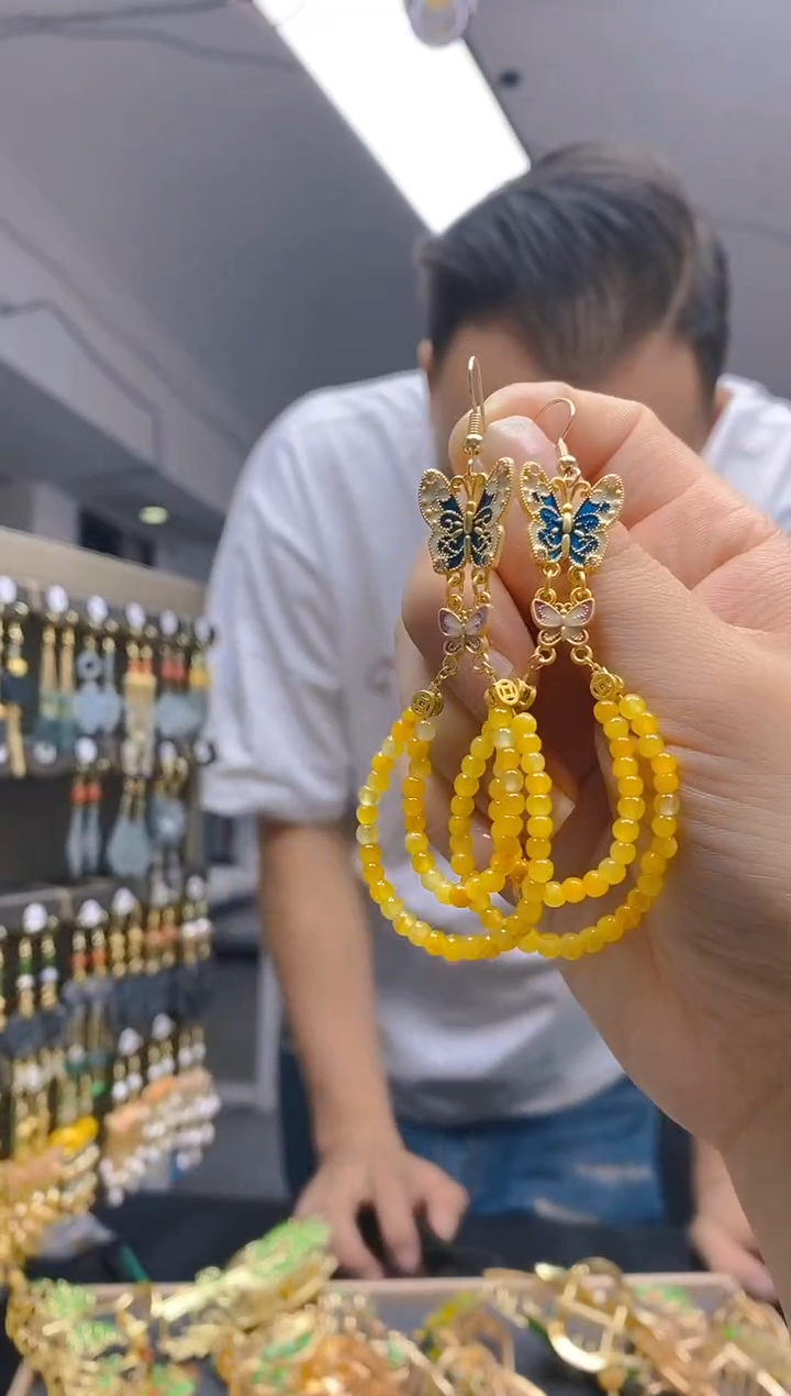 【闪购商品】翡翠耳饰合金0361翡翠耳钩