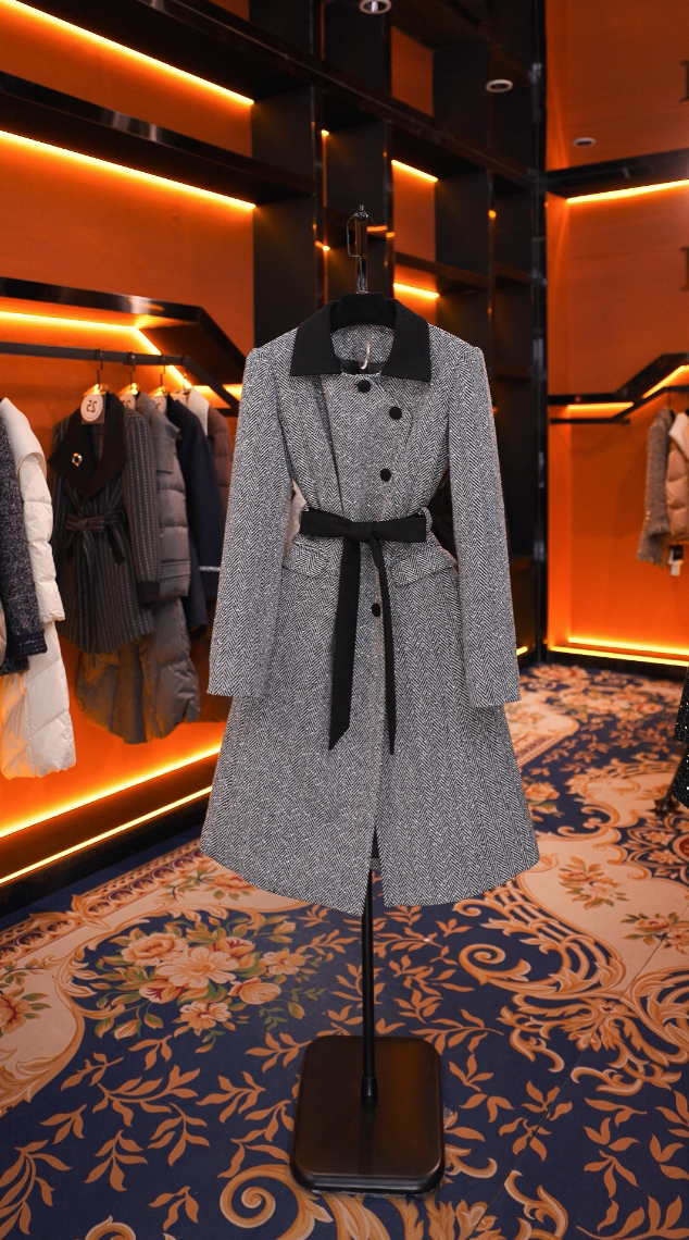 【青青专属】RJ店设计师款高端优雅气质女装白鸭绒外套J251157