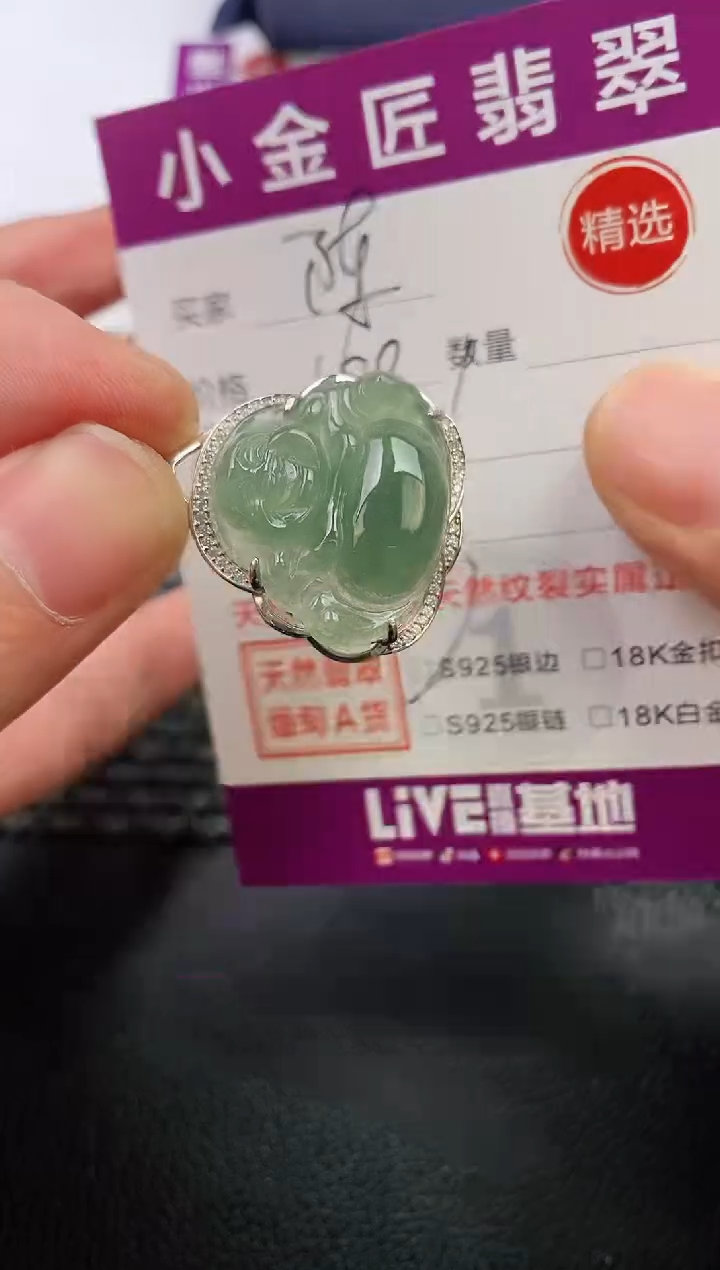 翡翠银S925镶嵌颈饰·