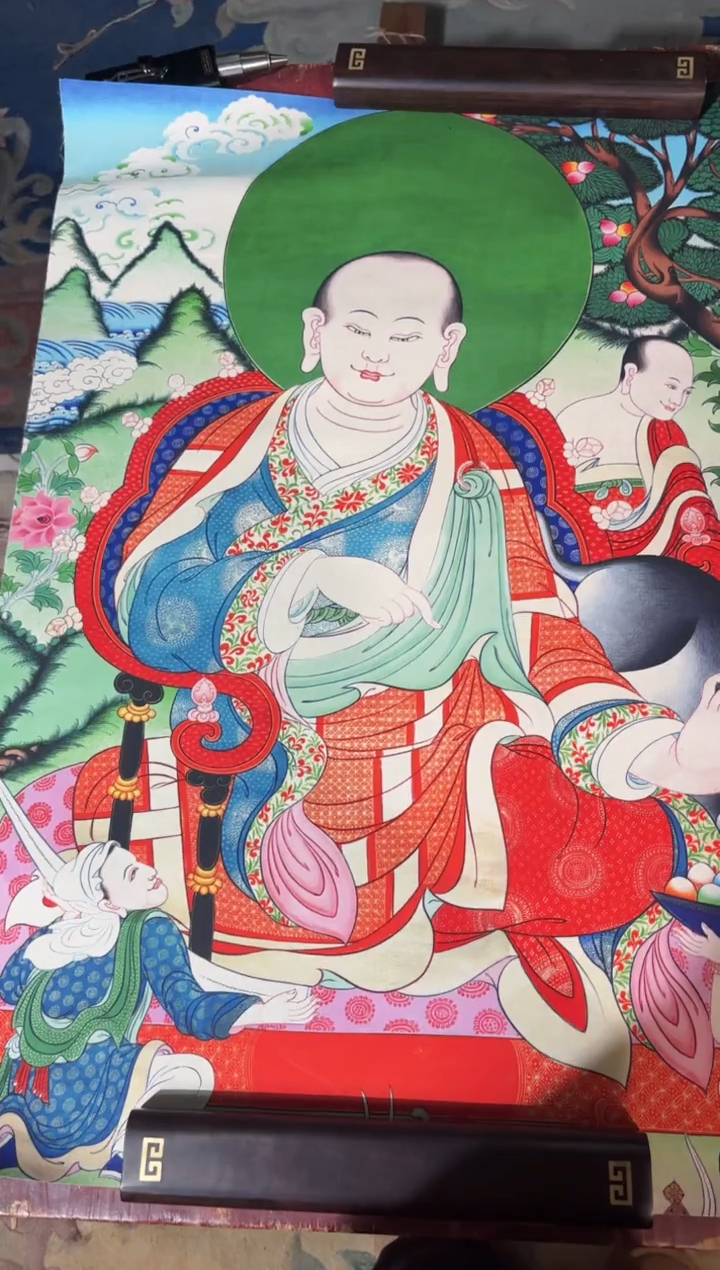 卷轴画龙妹的唐卡tk16